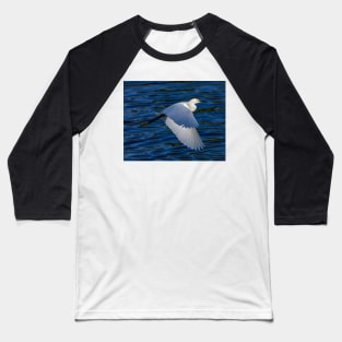 Snowy White Egret in Flight Baseball T-Shirt